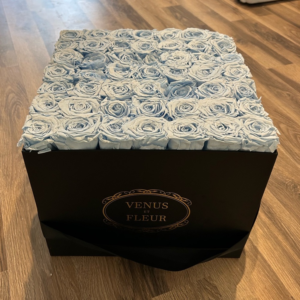 Venus Et Fleur Large Box Light Blue Roses
